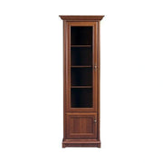 Vitrina KENT stanga, castan, PAL/sticla securizata, 71x43x205 cm