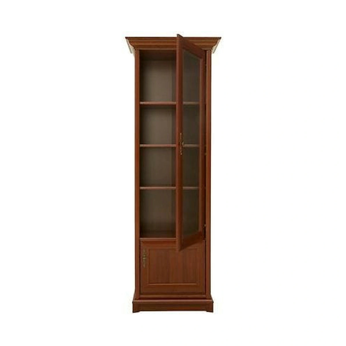Vitrina KENT stanga, castan, PAL/sticla securizata, 71x43x205 cm