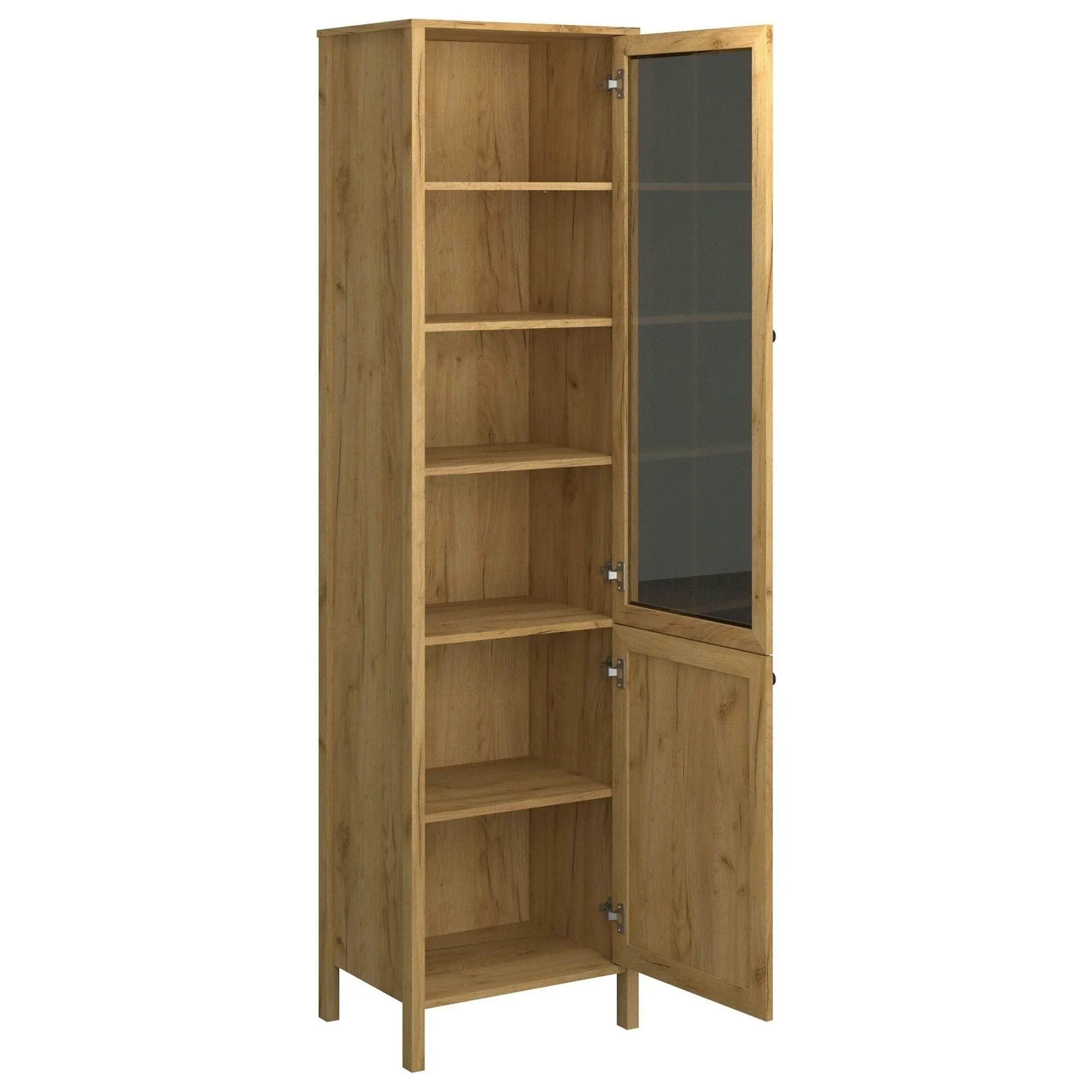 Vitrina KLARK, stejar auriu, PAL laminat, 55x42x210 cm