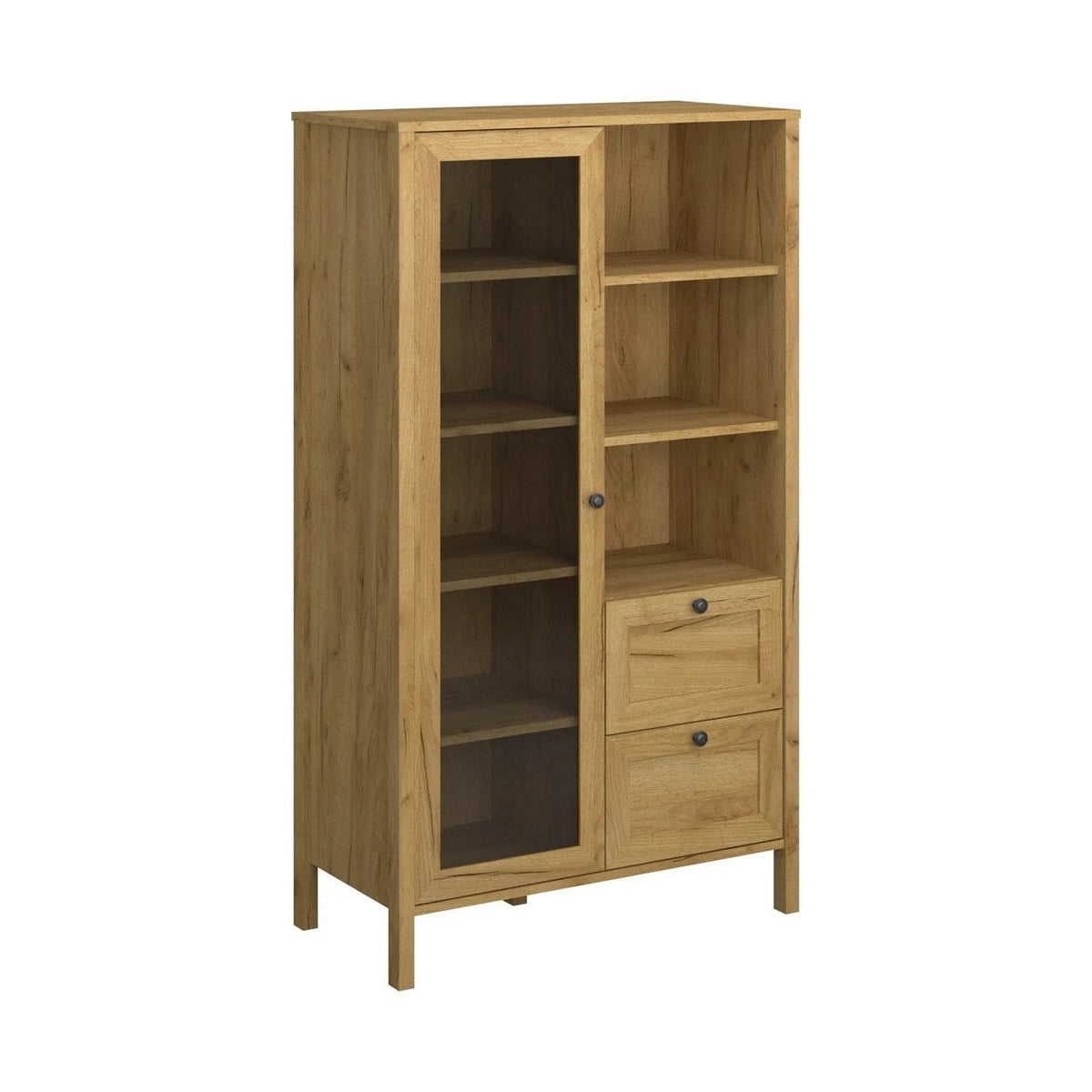 Vitrina KLARK, stejar auriu, PAL laminat, 84x42x150 cm