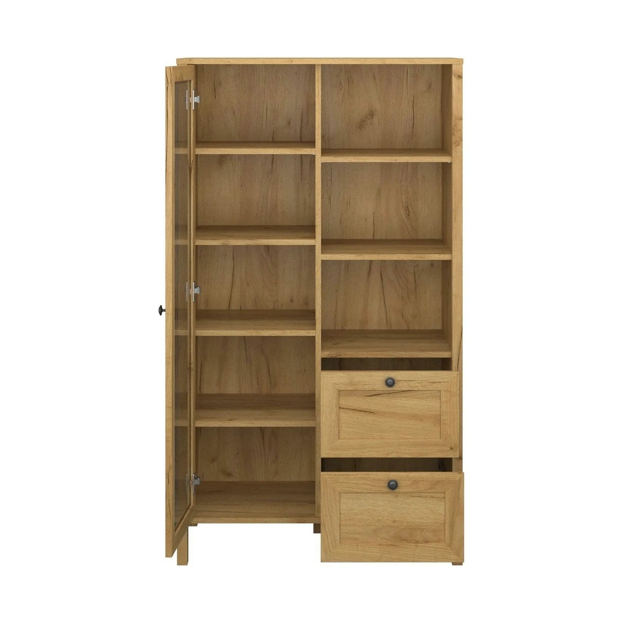 Vitrina KLARK, stejar auriu, PAL laminat, 84x42x150 cm