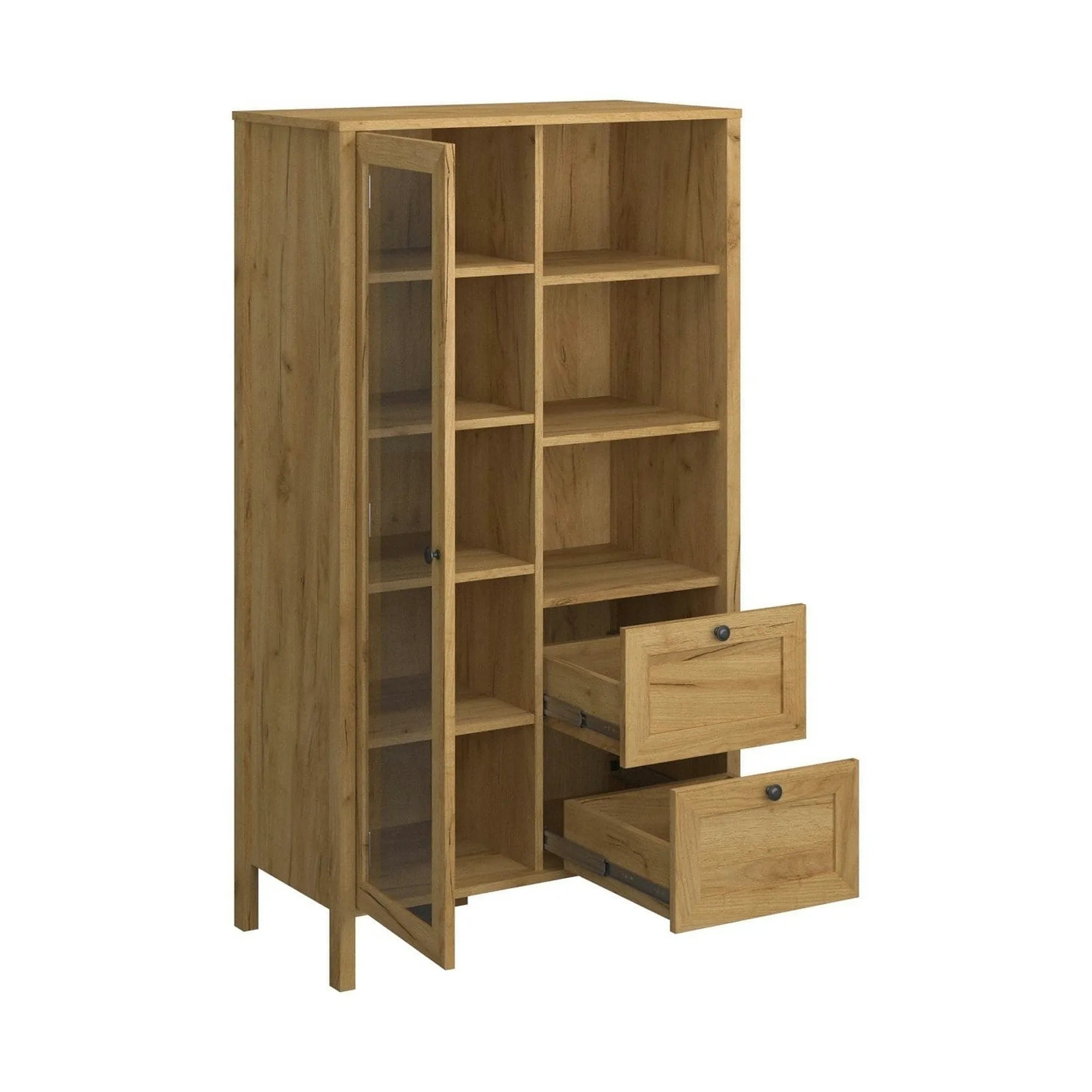 Vitrina KLARK, stejar auriu, PAL laminat, 84x42x150 cm