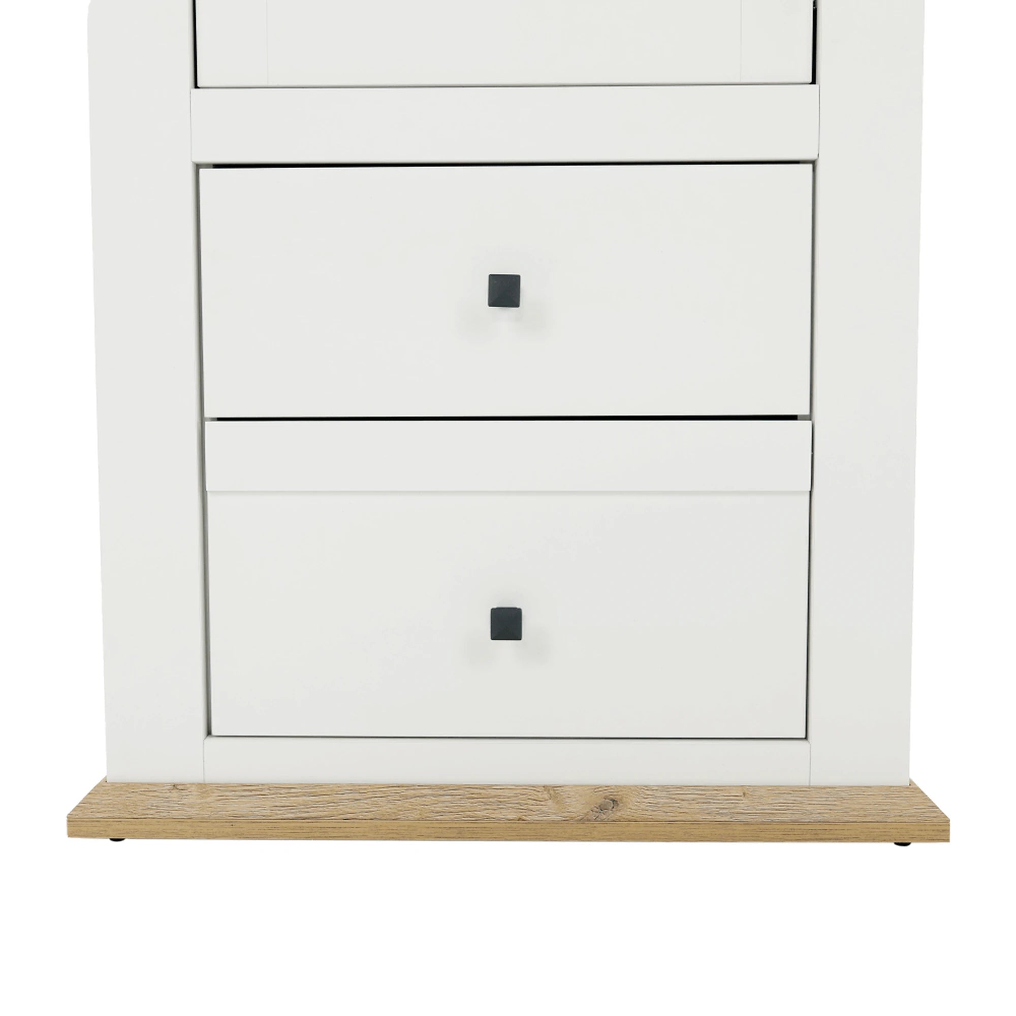 Vitrina LEON MZ4, alb/stejar deschis, PAL laminat, 70x40x200 cm