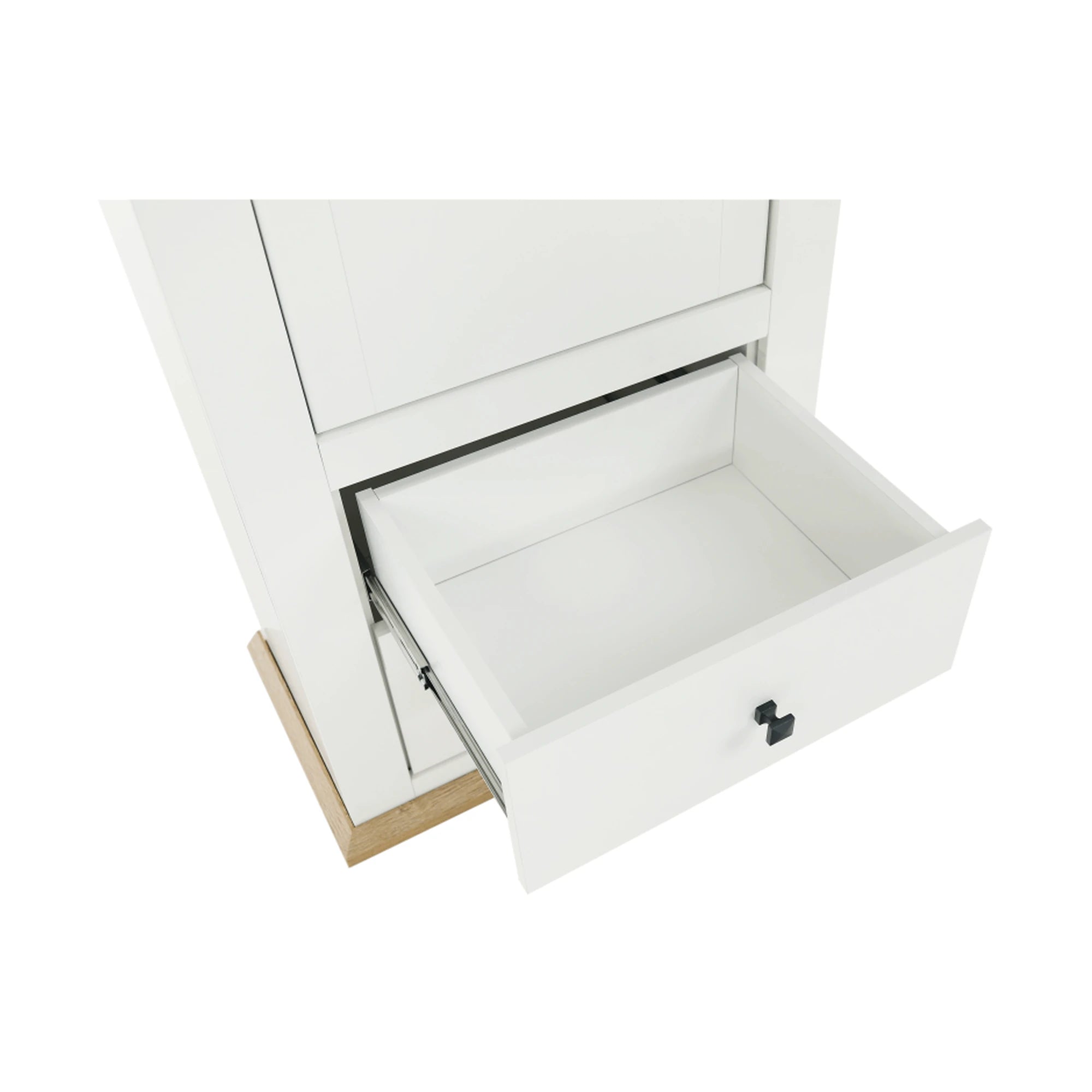 Vitrina LEON MZ4, alb/stejar deschis, PAL laminat, 70x40x200 cm