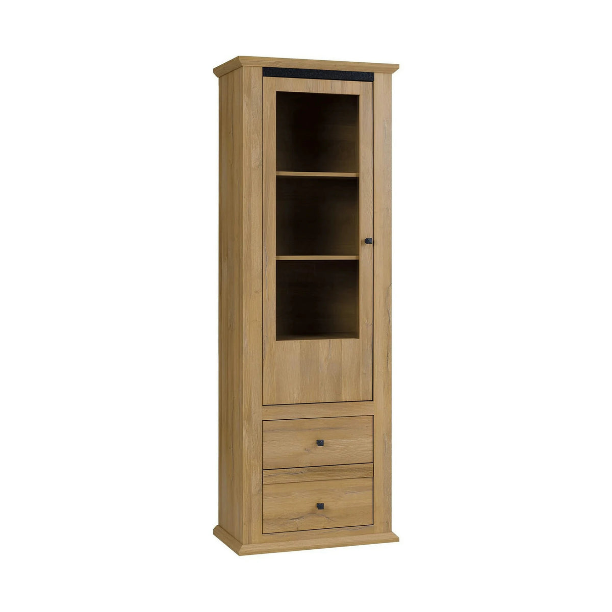 Vitrina LEON MZ4, stejar, PAL laminat, 70x40x200 cm