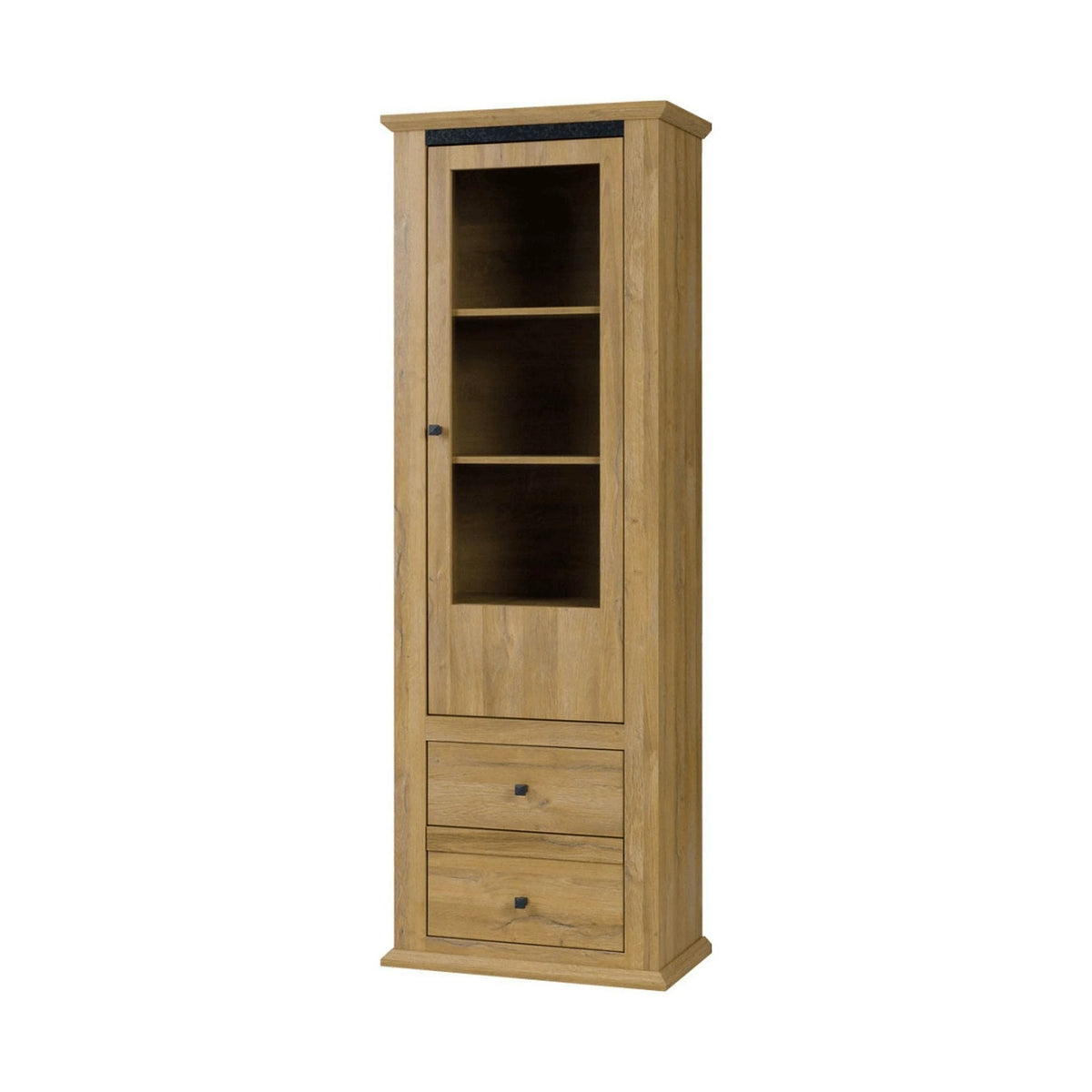 Vitrina LEON MZ4, stejar, PAL laminat, 70x40x200 cm