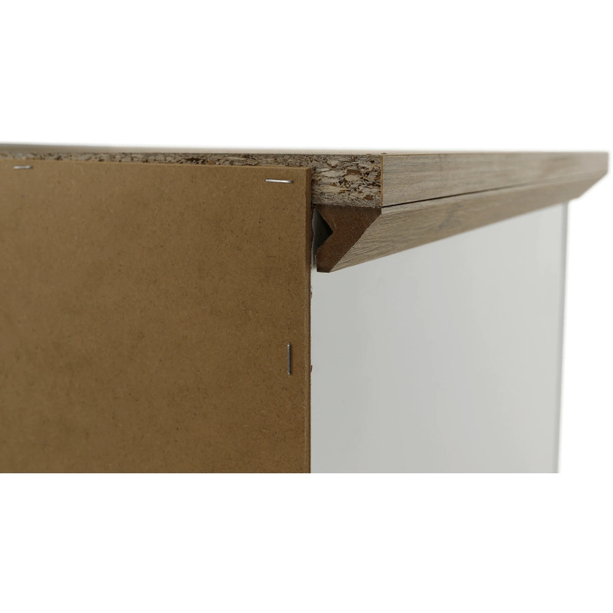 Vitrina LEON MZ5, alb/stejar deschis, PAL laminat, 125x40x180 cm
