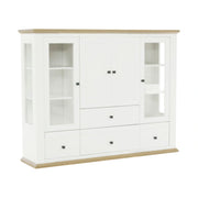 Vitrina LEON MZ6, alb/stejar deschis, PAL laminat, 165x40x130 cm