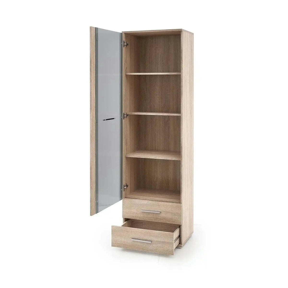 Vitrina LIMA, stejar sonoma, PAL/sticla, 60x40x200 cm