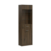 Vitrina NEPO PLUS, stejar nobil, PAL laminat/sticla, 60x34x197 cm