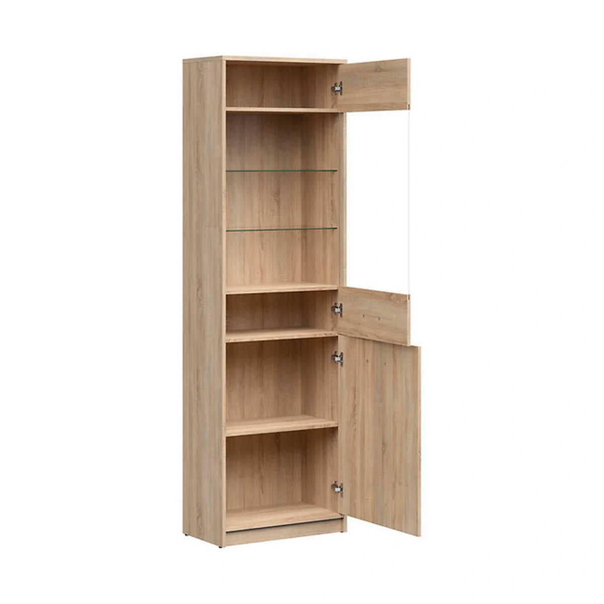 Vitrina NEPO PLUS, stejar sonoma, PAL laminat/sticla, 60x34x197 cm