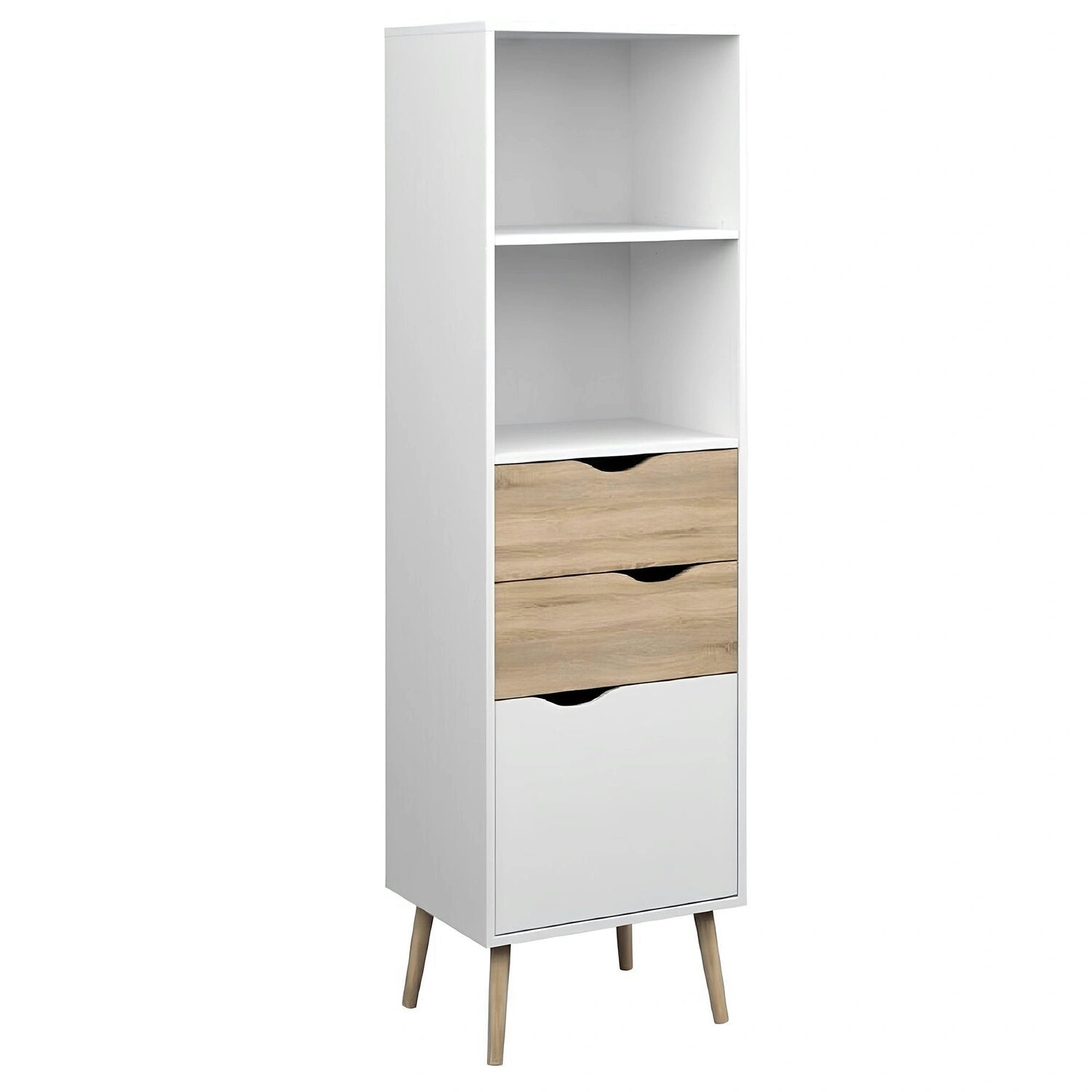 Vitrina OSLO 75382, alb/stejar sonoma, PAL melaminat, 50x39x171 cm