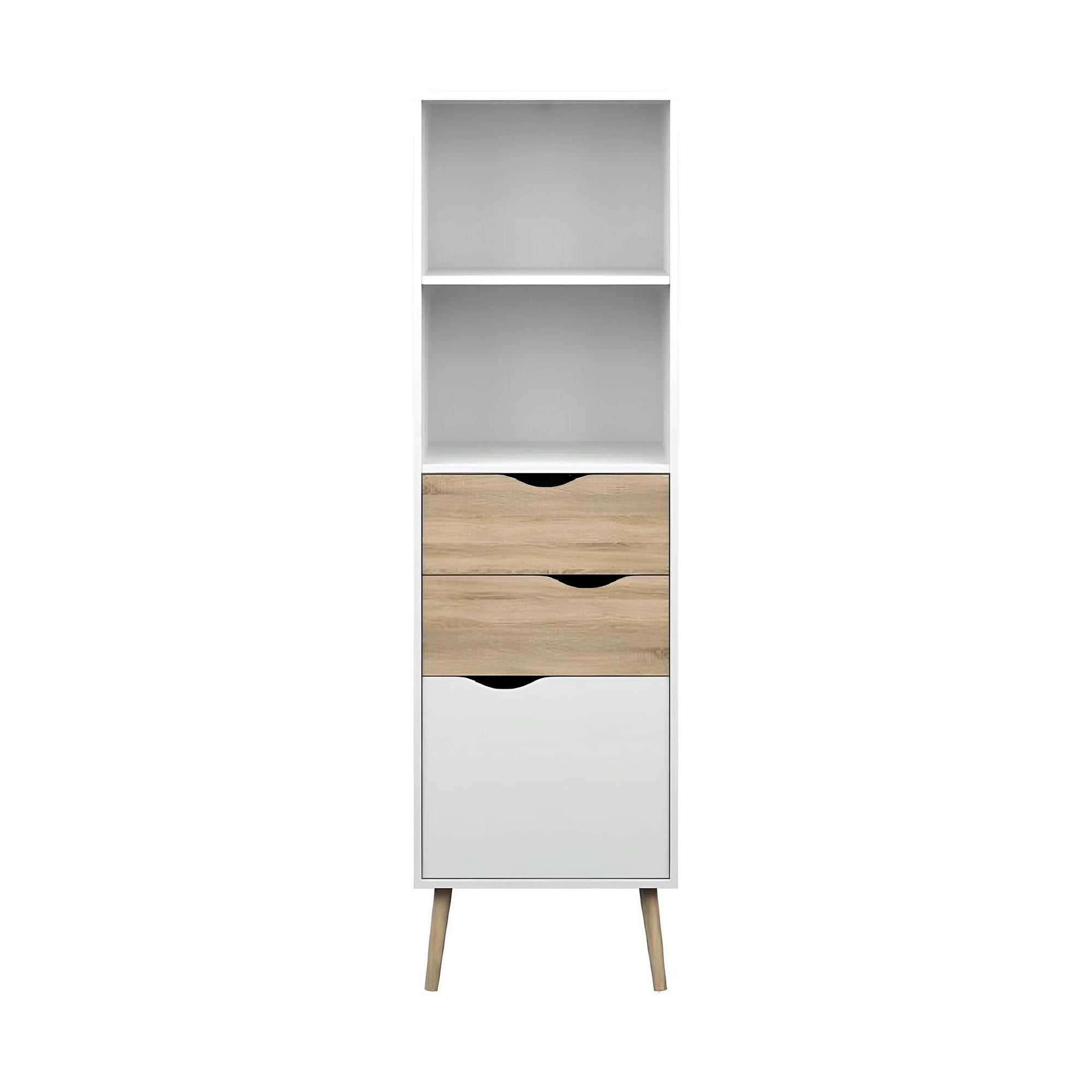 Vitrina OSLO 75382, alb/stejar sonoma, PAL melaminat, 50x39x171 cm