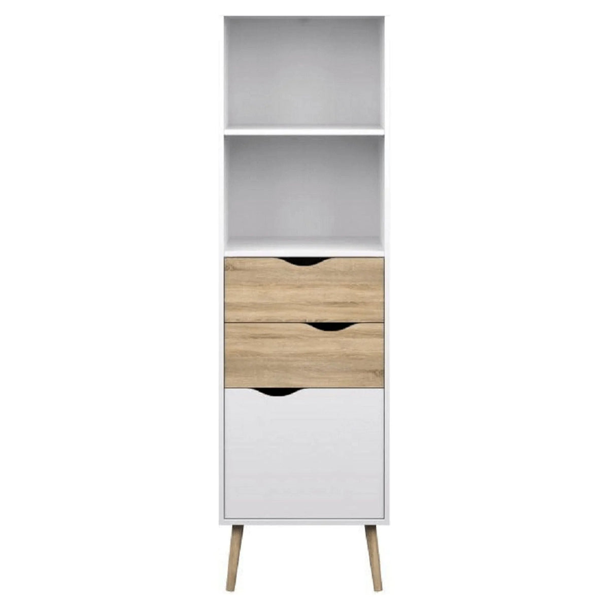 Vitrina OSLO 75382, alb/stejar sonoma, PAL melaminat, 50x39x171 cm
