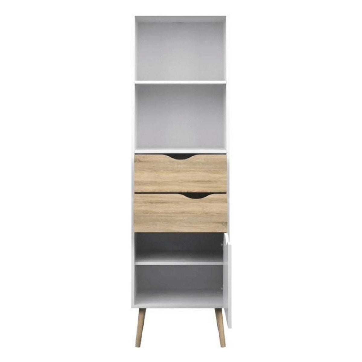 Vitrina OSLO 75382, alb/stejar sonoma, PAL melaminat, 50x39x171 cm