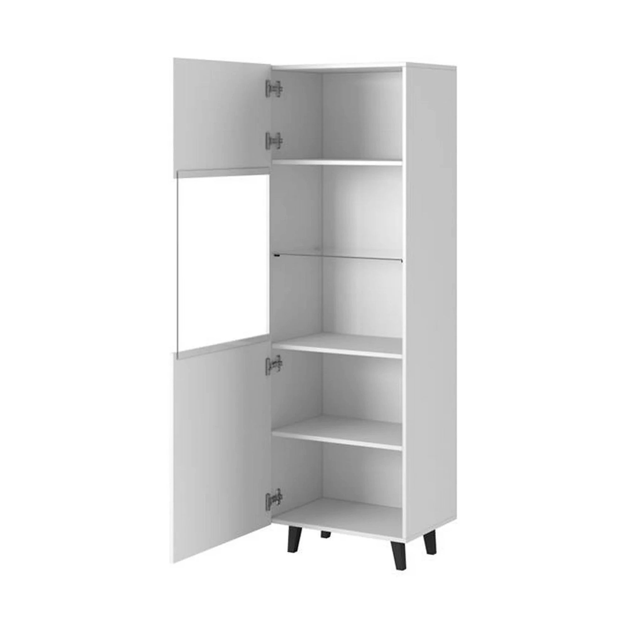 Vitrina PAFOS, alb, PAL laminat/sticla, 60x40x182 cm
