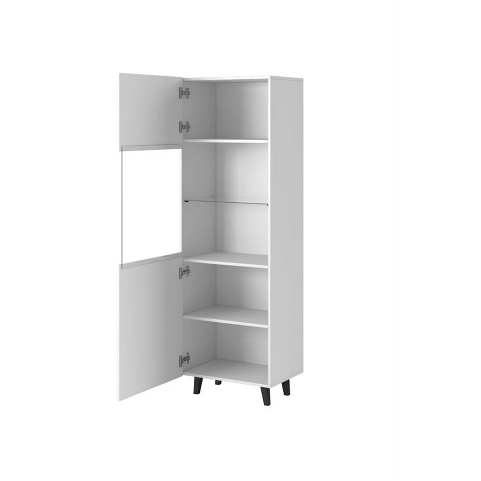 Vitrina PAFOS, alb, PAL laminat/sticla, 60x40x182 cm