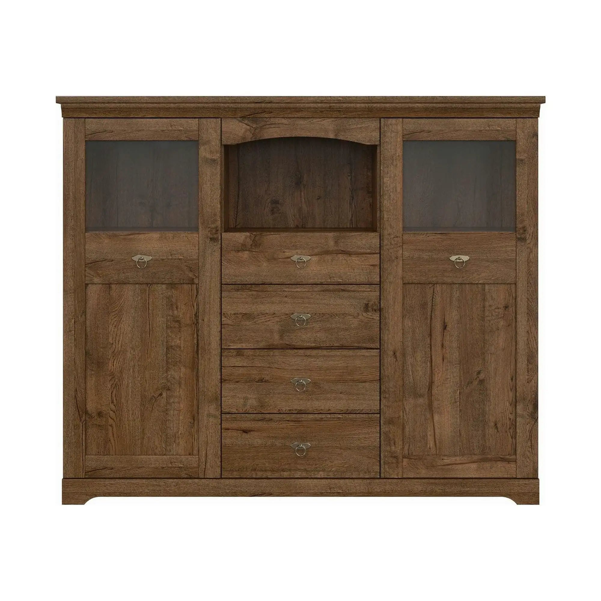 Vitrina PATRAS KOM2W4S, stejar april, PAL, 153x45x129 cm