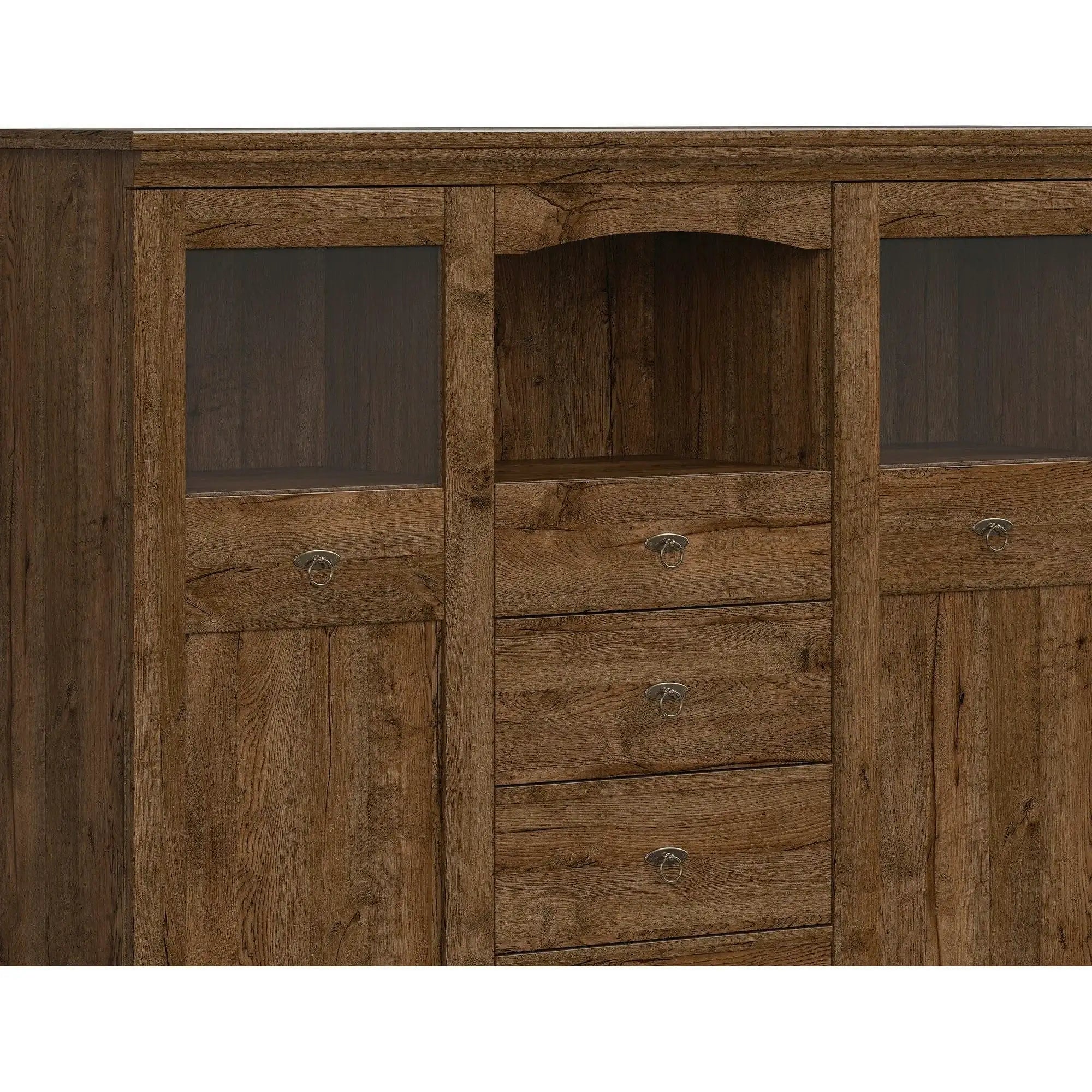 Vitrina PATRAS KOM2W4S, stejar april, PAL, 153x45x129 cm
