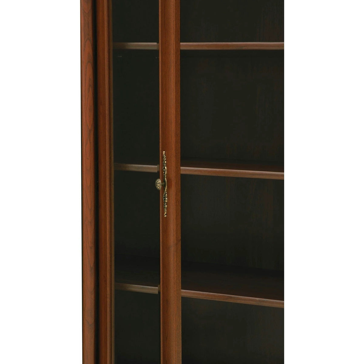 Vitrina pentru living KENT, castan, PAL/sticla securizata, 110x43x205 cm