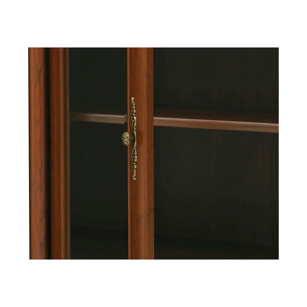 Vitrina pentru living KENT, castan, PAL/sticla securizata, 110x43x205 cm