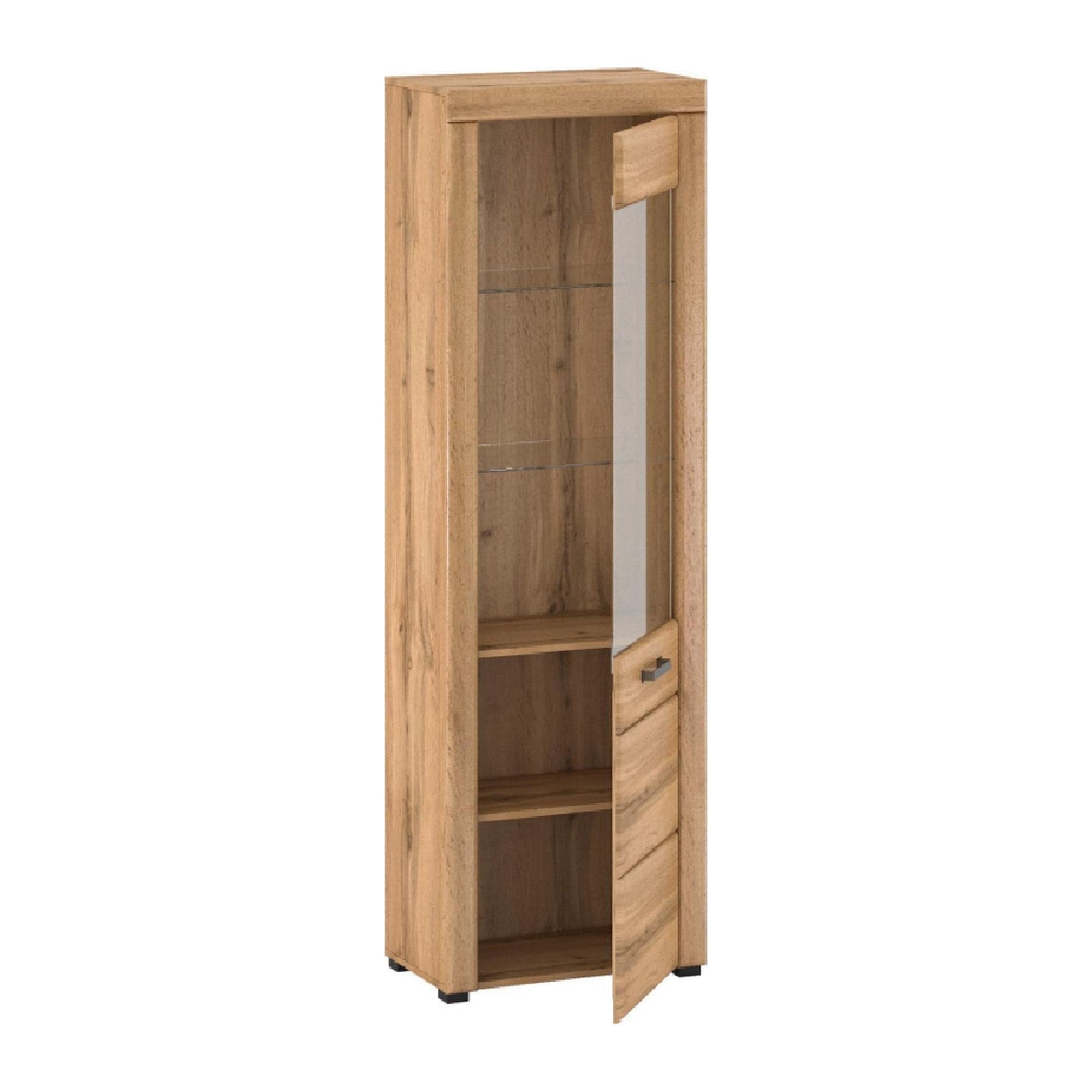 Vitrina PUSAN A, stejar, 61x37x196 cm