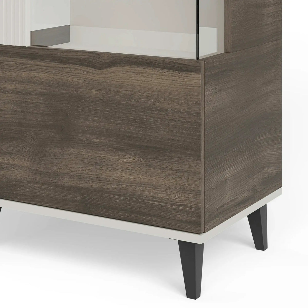 Vitrina RANDOM, nuc/casmir/negru, PAL furniruit/polipropilena, 60x40x182 cm