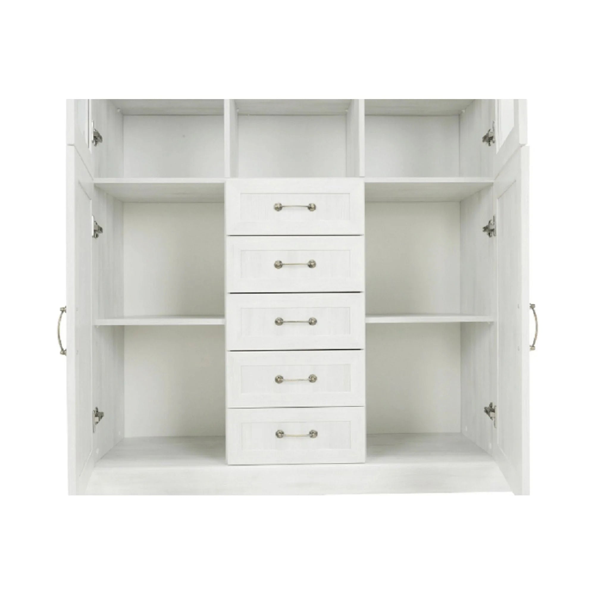 Vitrina ROYAL W2D, pin nordic/stejar salbatic, PAL melaminat/plinte decorative/metal/sticla, 127x39x187 cm