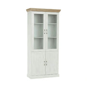Vitrina ROYAL W4D, pin nordic/stejar salbatic, PAL melaminat/plinte decorative/metal, 87x39x187 cm