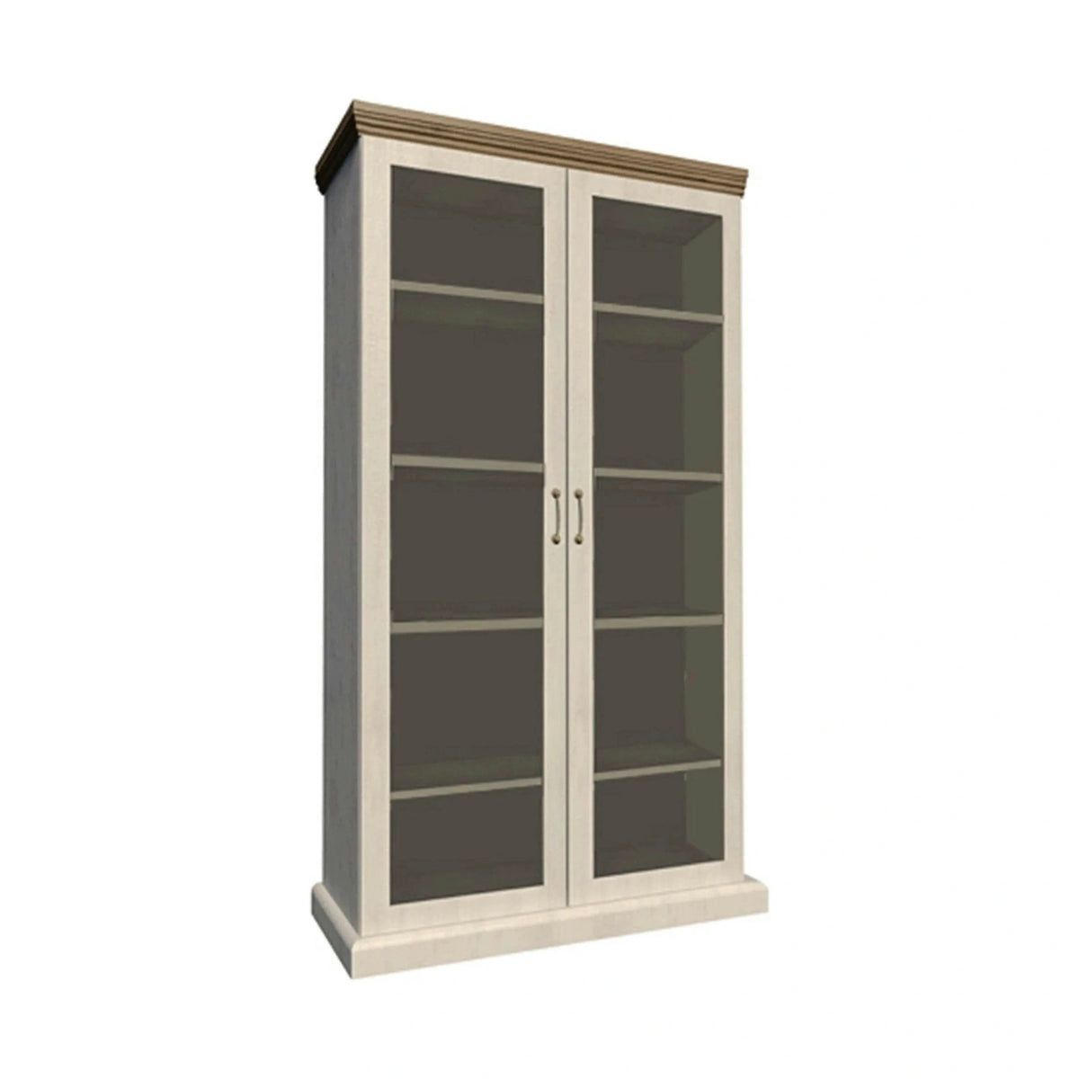 Vitrina ROYAL WS, pin nordic/stejar salbatic, PAL melaminat/plinte decorative/metal, 87x39x187 cm