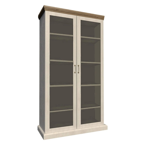 Vitrina ROYAL WS, pin nordic/stejar salbatic, PAL melaminat/plinte decorative/metal, 87x39x187 cm