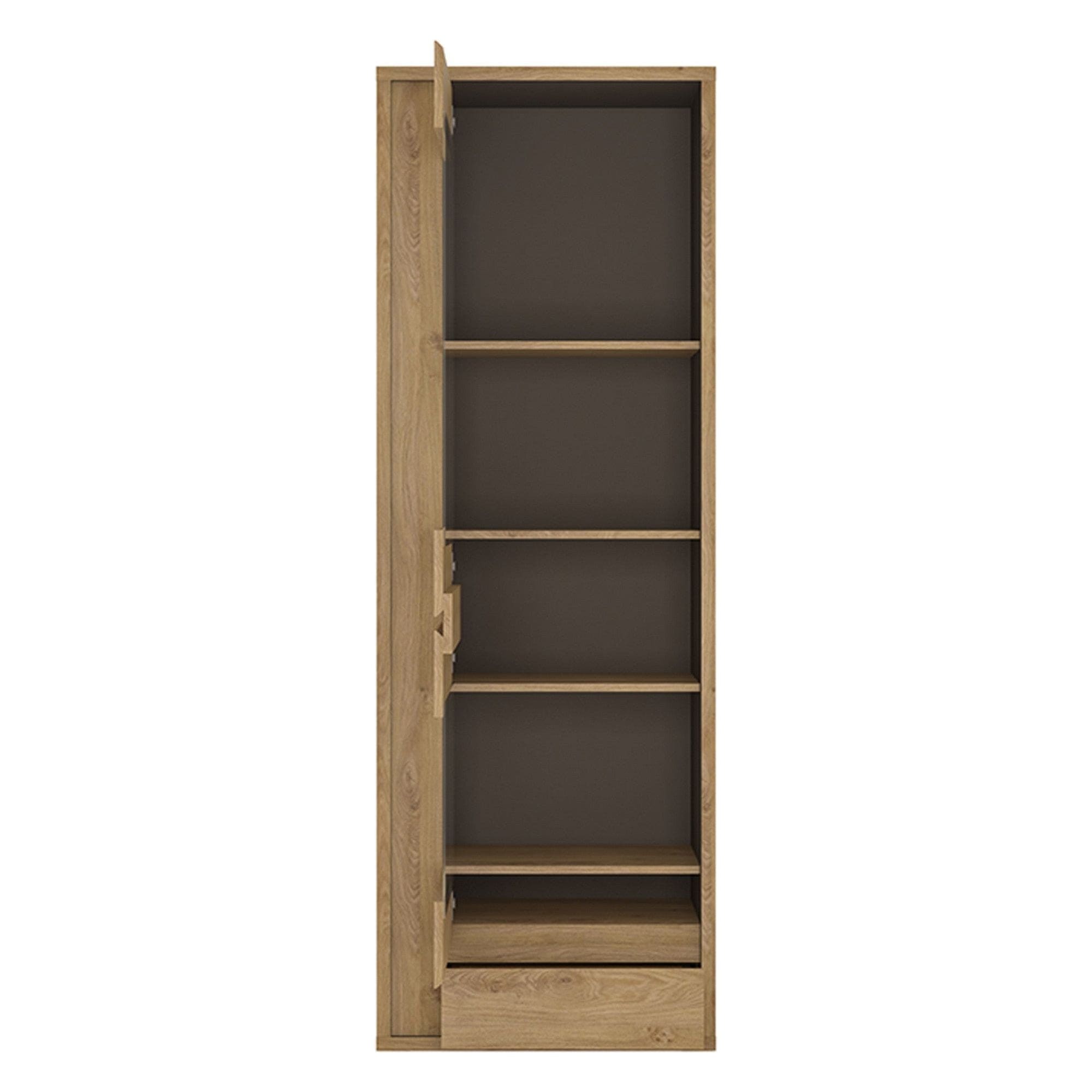 Vitrina SHELDON TIP 1, stejar shetland, PAL laminat/sticla, 66x40x197 cm