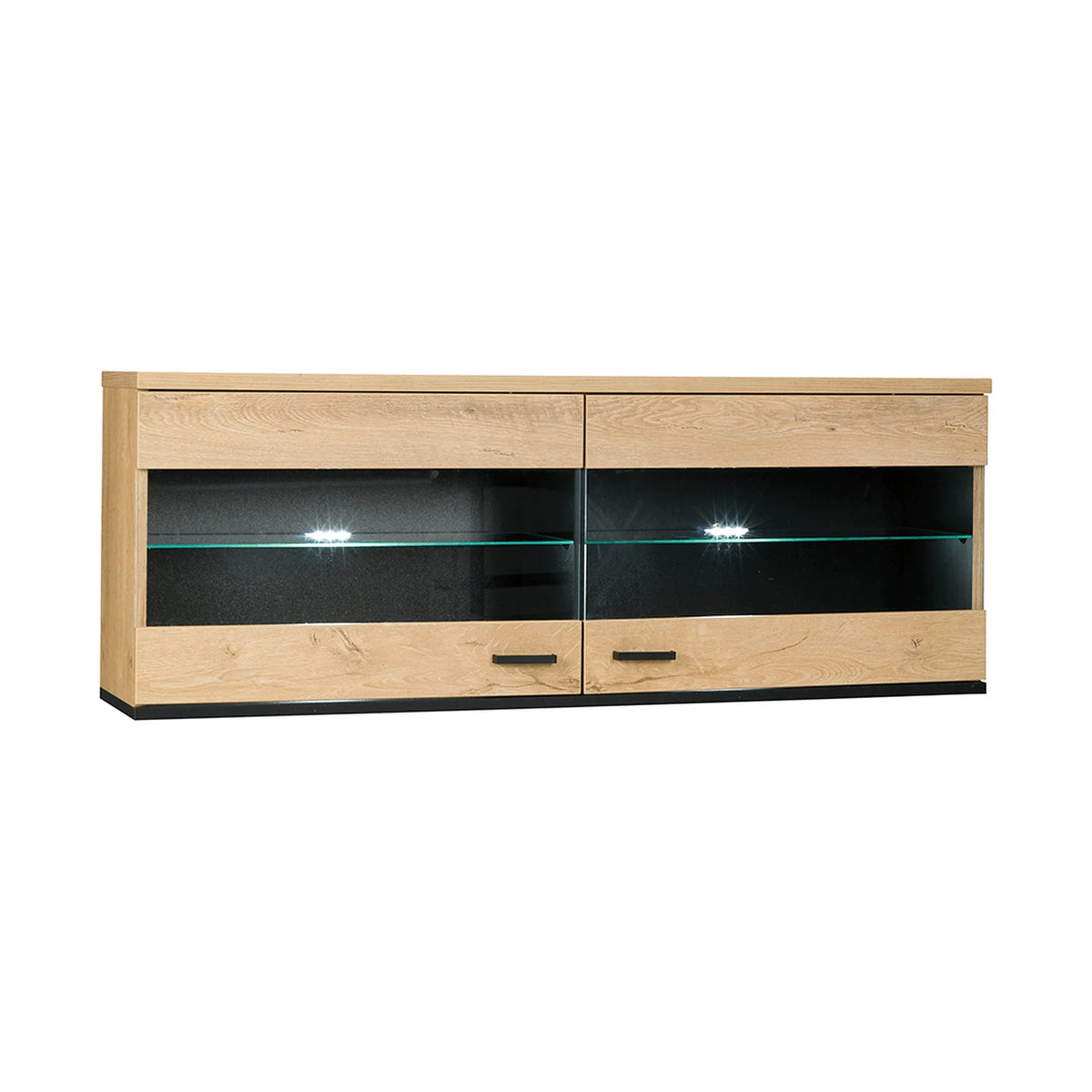 Vitrina SIRAN TYP 9, stejar lefkas, DTD laminat, 121x30x45 cm