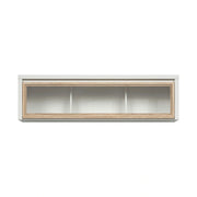 Vitrina suspendata KASPIAN, alb/stejar sonoma, PAL/sticla, 144x31x40 cm