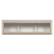 Vitrina suspendata KASPIAN, alb/stejar sonoma, PAL/sticla, 144x31x40 cm