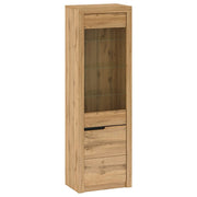 Vitrina TORONTA A1, stejar wotan, DTD laminat, dechidere dreapta, 63x40x197 cm