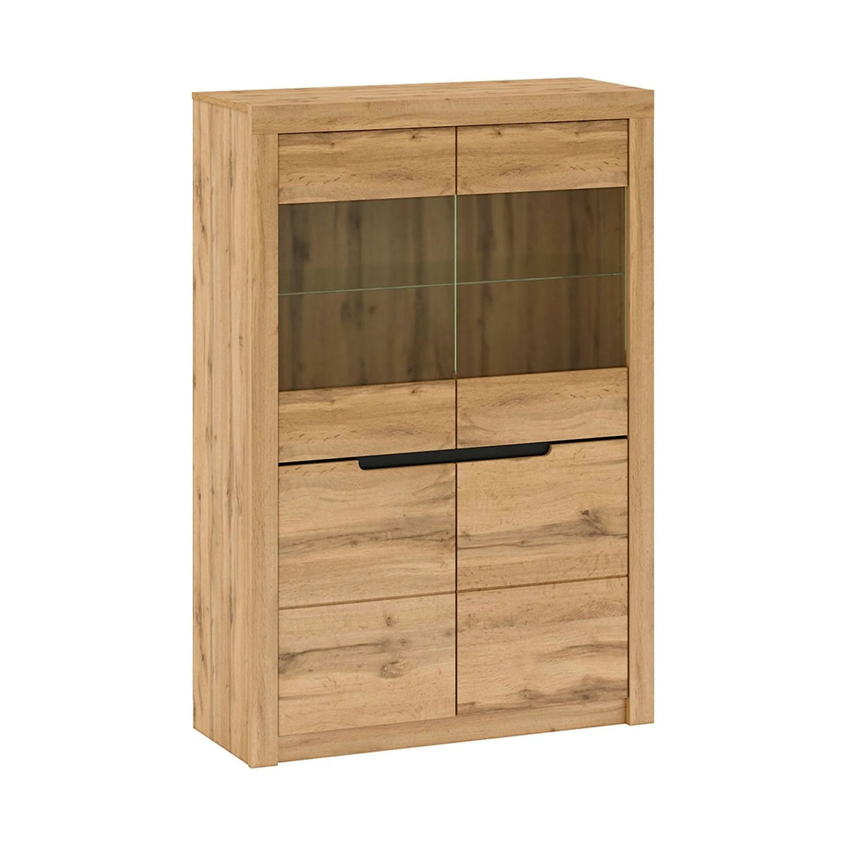Vitrina TORONTA C, stejar wotan, DTD laminat, 103x40x151 cm