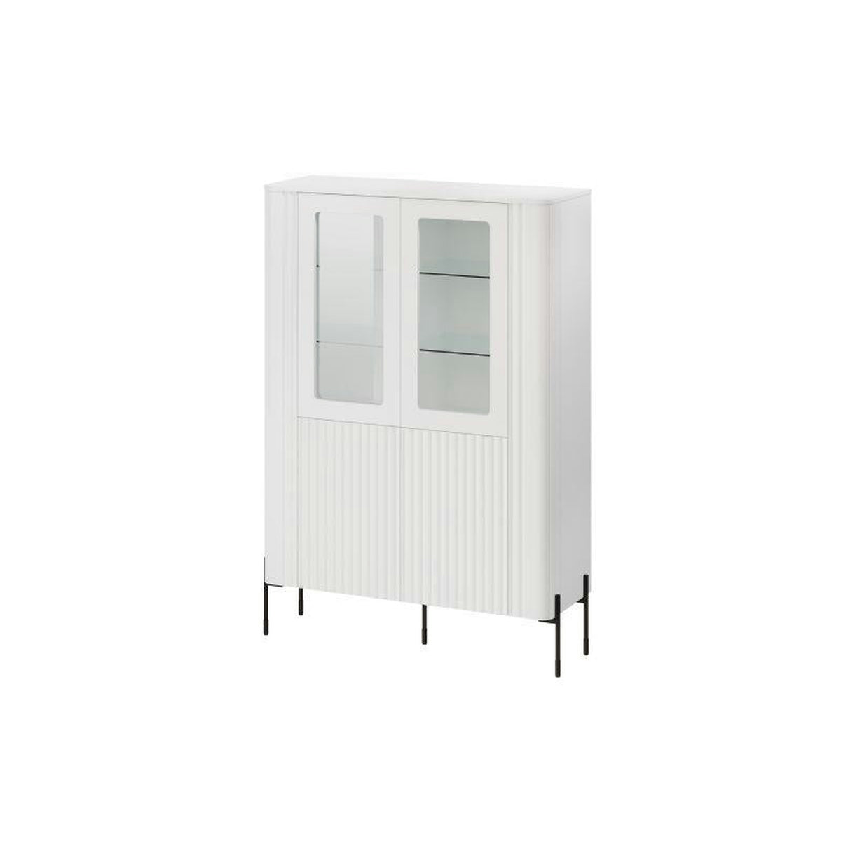 Vitrina VERA, alb, PAL laminat/sticla, 110x40x160 cm