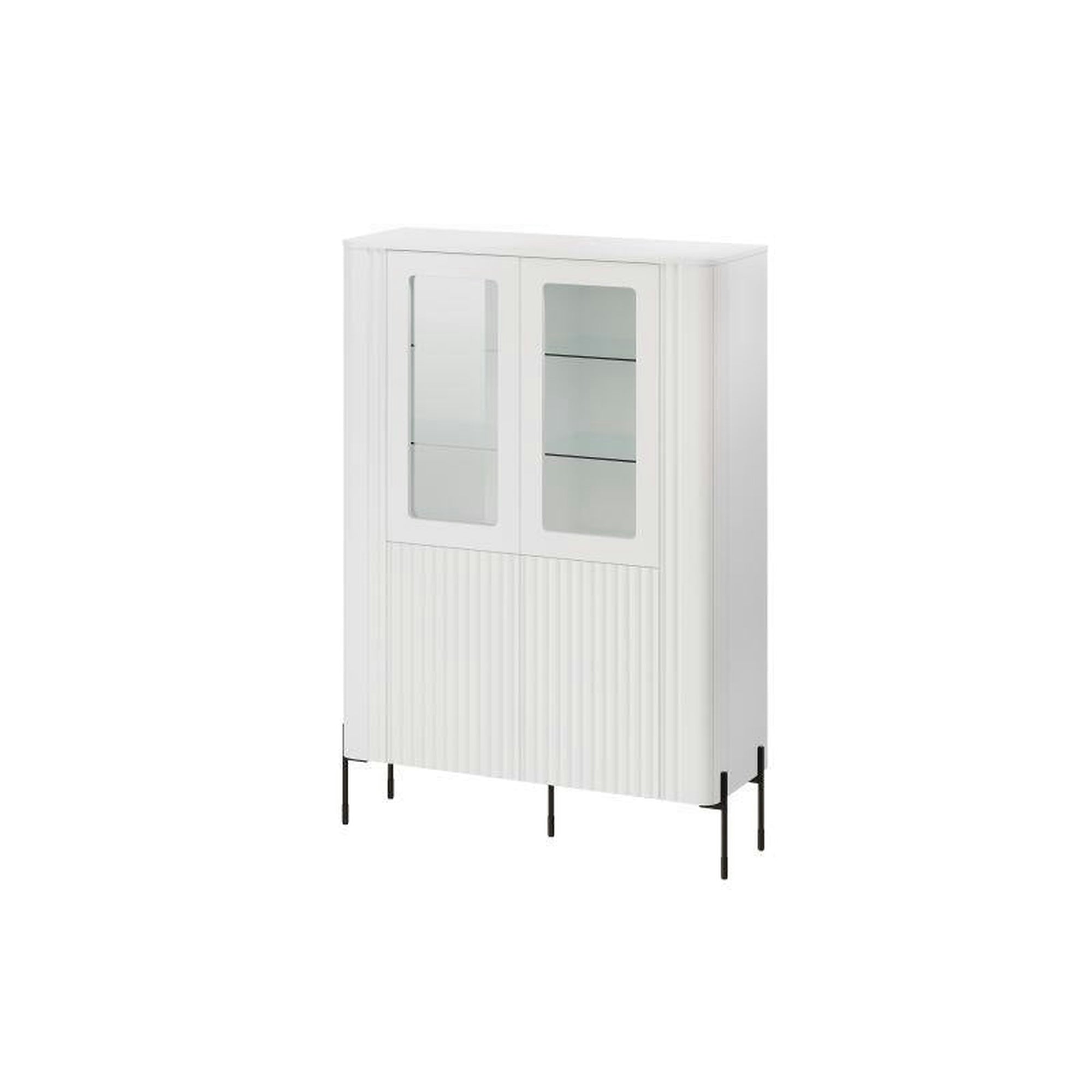 Vitrina VERA, alb, PAL laminat/sticla, 110x40x160 cm