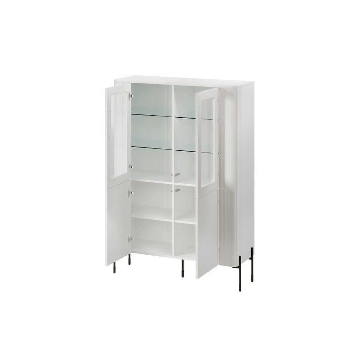 Vitrina VERA, alb, PAL laminat/sticla, 110x40x160 cm