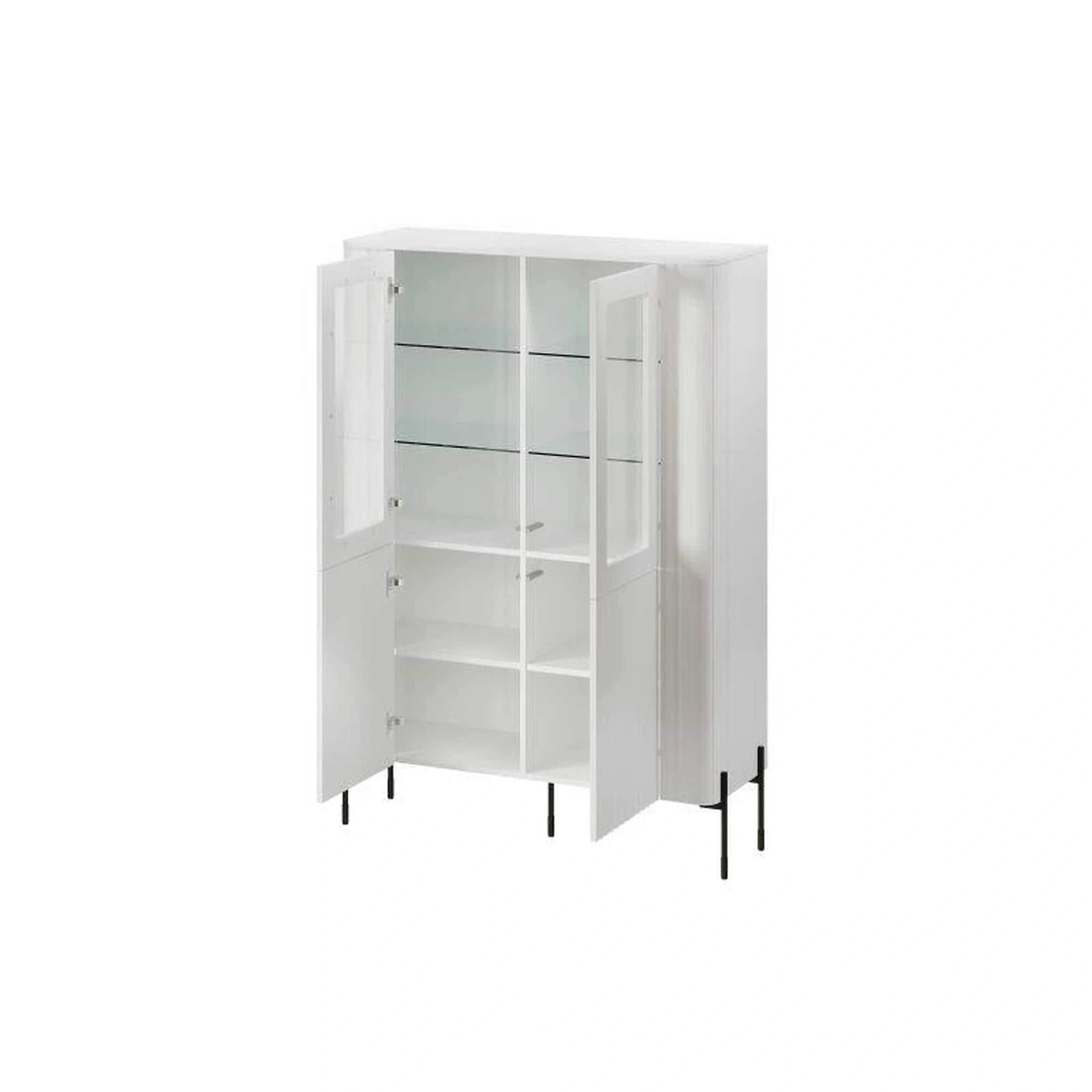 Vitrina VERA, alb, PAL laminat/sticla, 110x40x160 cm