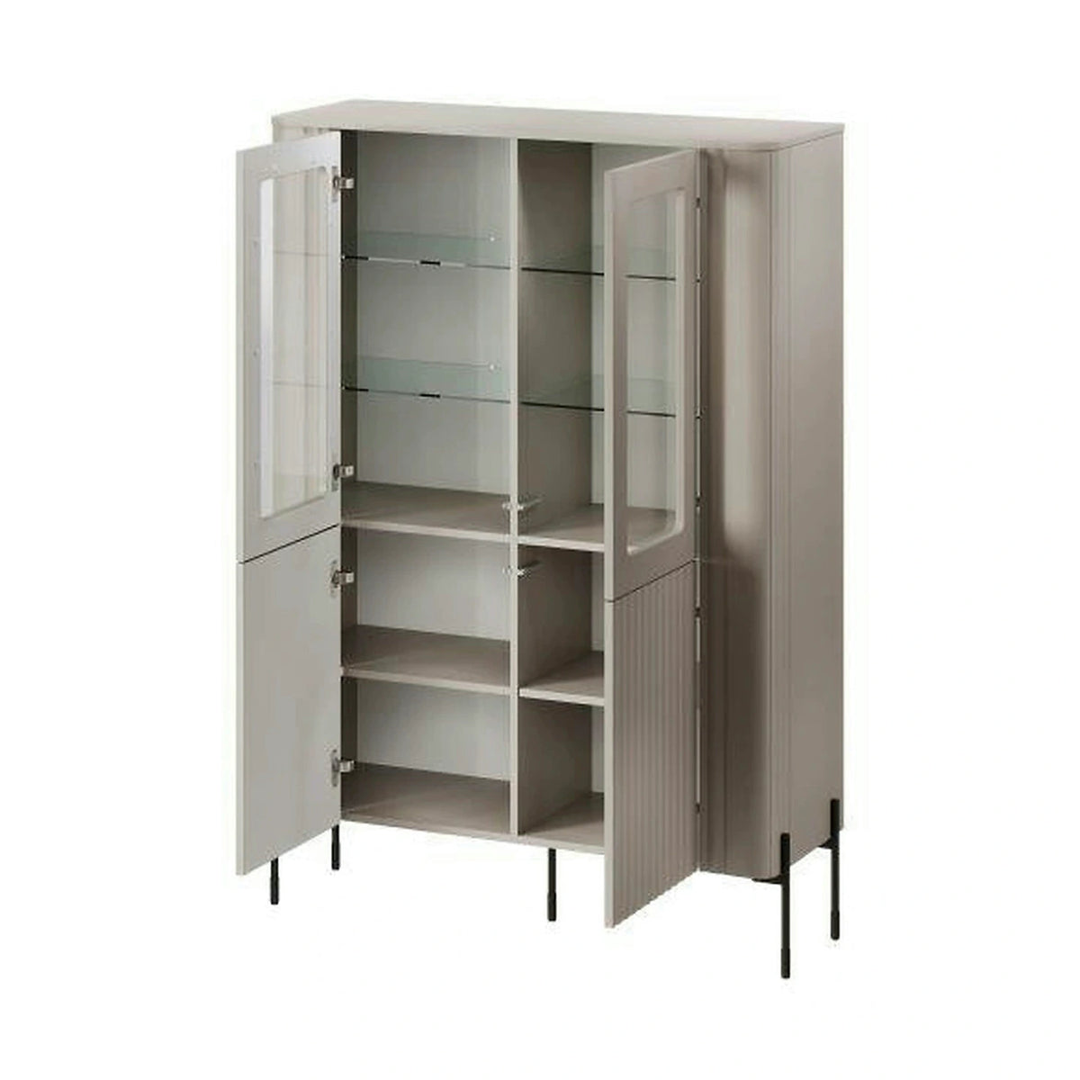 Vitrina VERA, casmir, PAL laminat/sticla, 110x40x160 cm