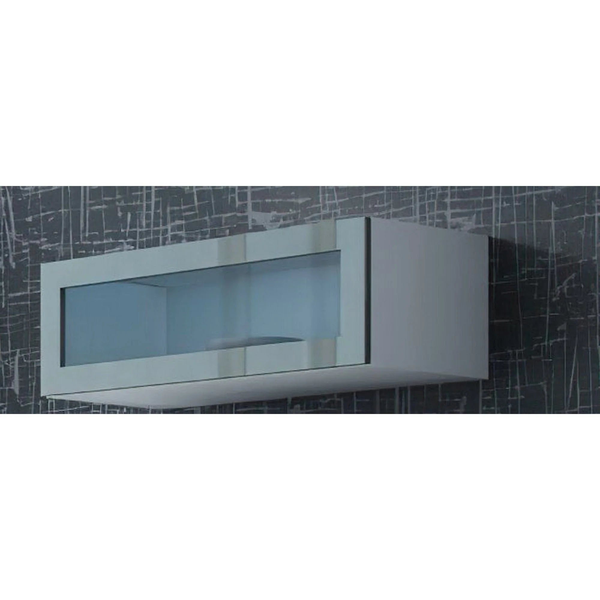 Vitrina VIGO 90, alb/gri, PAL/sticla, 90x32x35 cm