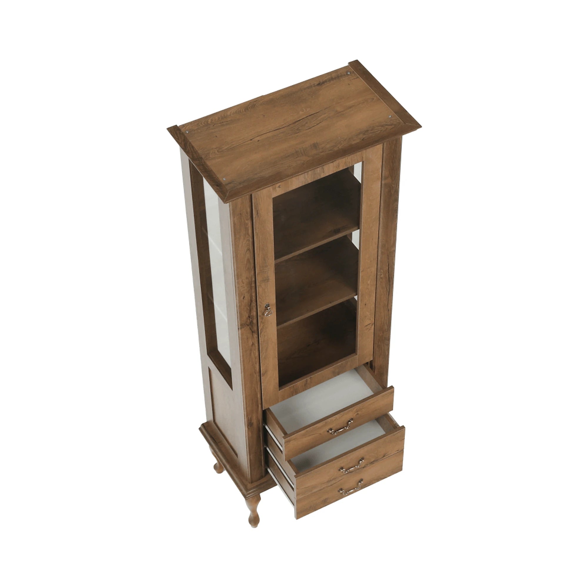 Vitrina VILAR DA4, stejar lefkas, DTD laminat, 75x42x196 cm