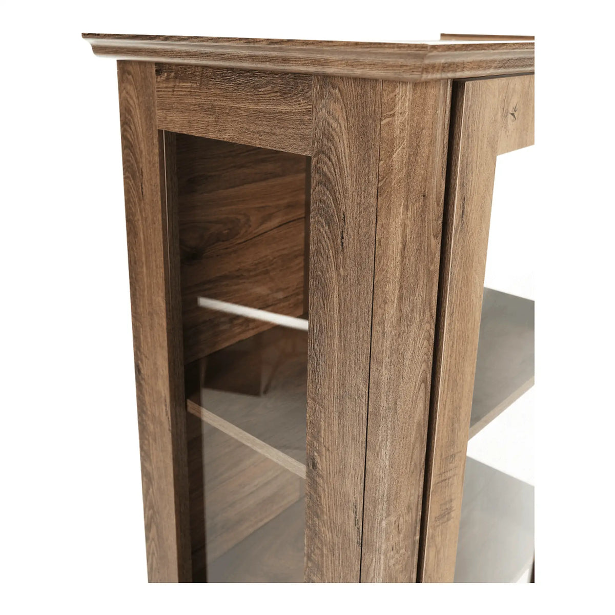 Vitrina VILAR DA4, stejar lefkas, DTD laminat, 75x42x196 cm