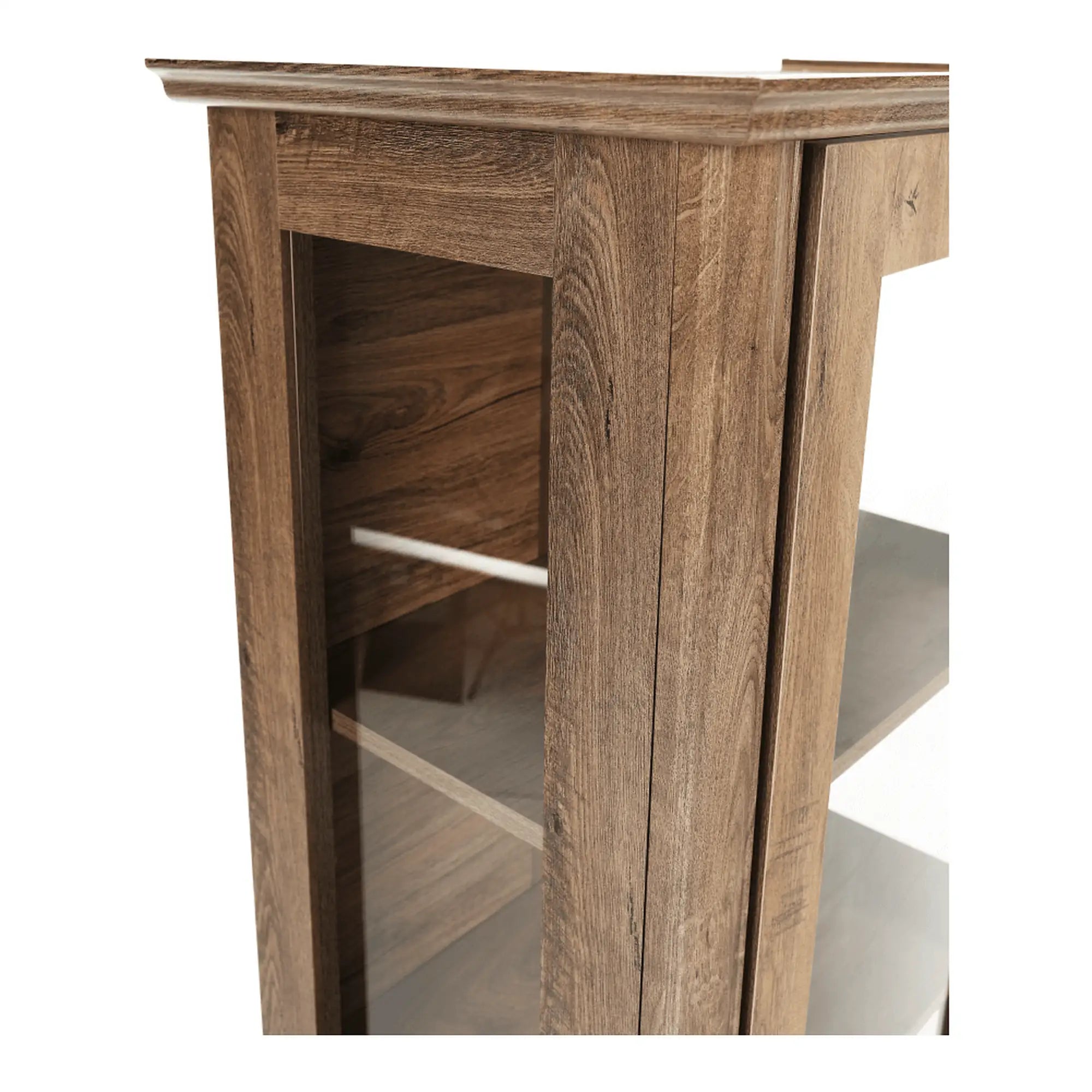 Vitrina VILAR DA4, stejar lefkas, DTD laminat, 75x42x196 cm