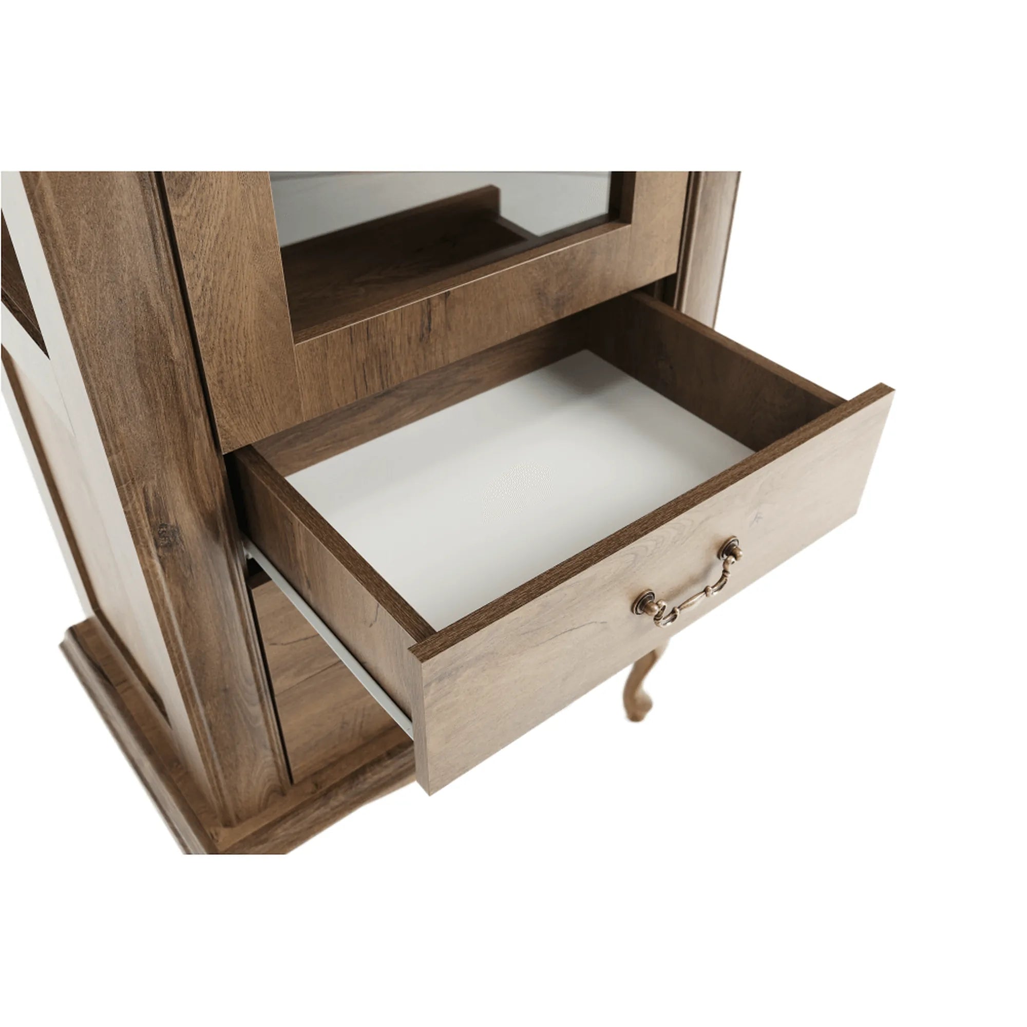 Vitrina VILAR DA4, stejar lefkas, DTD laminat, 75x42x196 cm