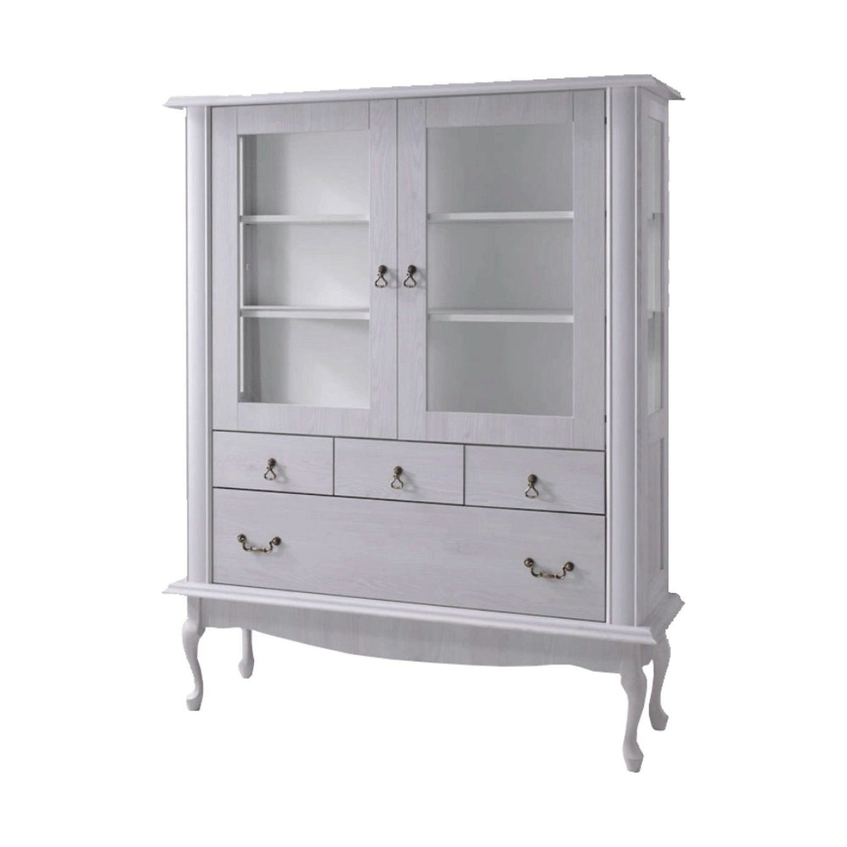 Vitrina VILAR DA5, pin alb, DTD laminat, 125x42x158 cm