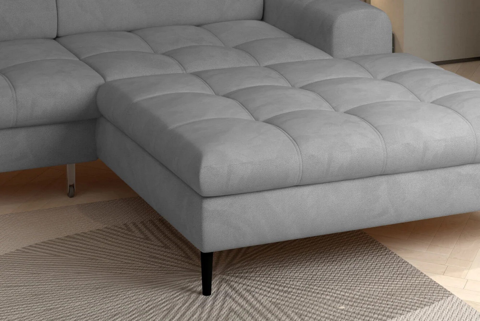 Coltar extensibil VOSS S, personalizabil materiale Gama Premium, cu lada depozitare, 271x177x94 cm