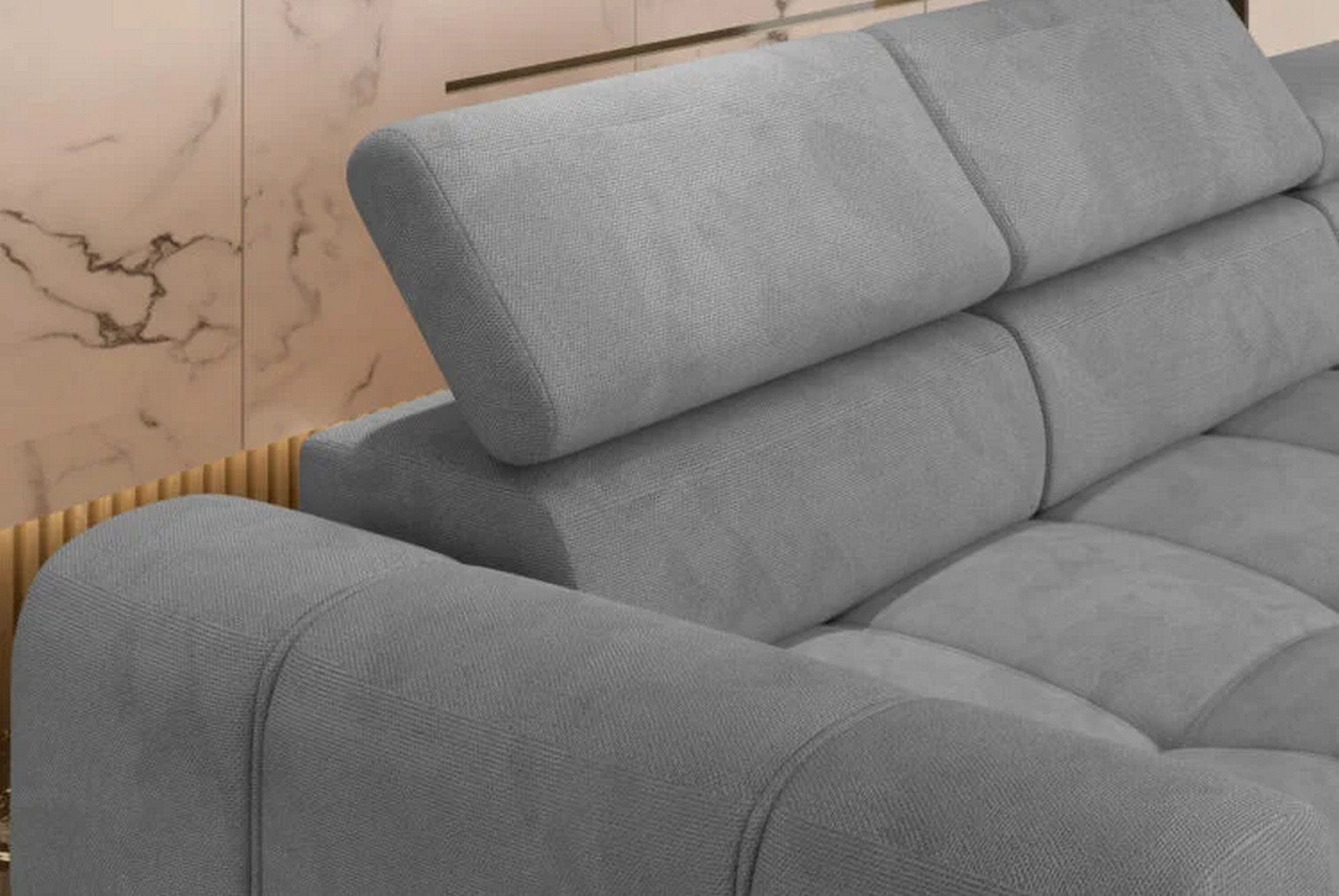 Coltar extensibil VOSS S, personalizabil materiale Gama Premium, cu lada depozitare, 271x177x94 cm